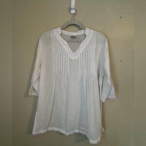 Vintage, Mr Choice Sheer White Pintuck Tunic